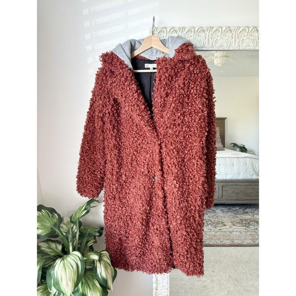 Zara Hooded Teddy Longline Coat - Picture 2 of 8